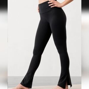 Athleta Elation Split Slim Flare Pant Black NWT